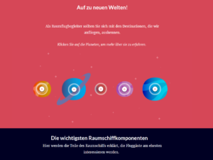 Rise: Interaktive Infografik mit Raumfahrt-Thema