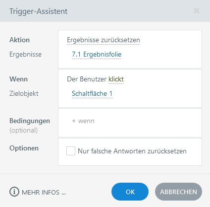 Trigger-Assistent Ergebnisfolie