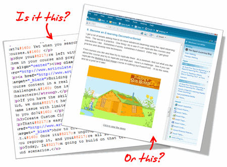 The Rapid E-Learning Blog - Do you handcode HTML or us a tool to do it for you?