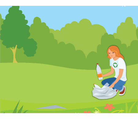The Rapid E-learning Blog - Girl in the park picking up litter