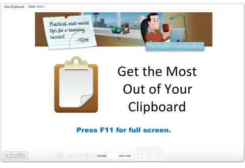 The Rapid E-Learning Blog: clipboard tutorial