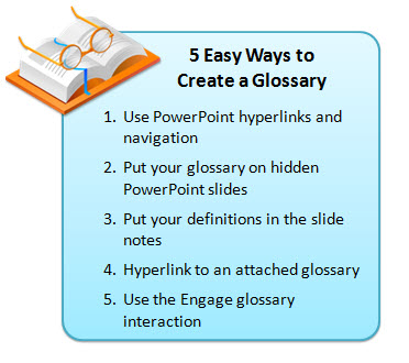 The Rapid E-Learning Blog: 5 Easy Ways to Create a Glossary