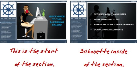 The Rapid E-Learning Blog - silhouettes as section indicators