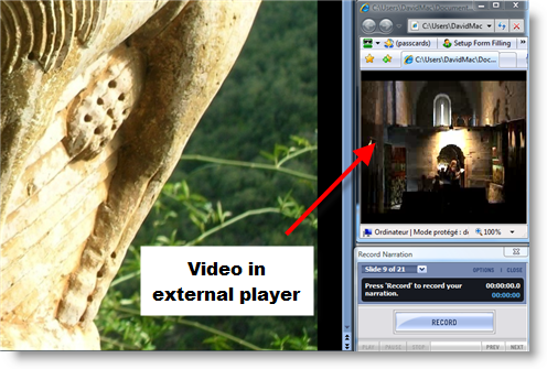 Record Narration with the video in external player