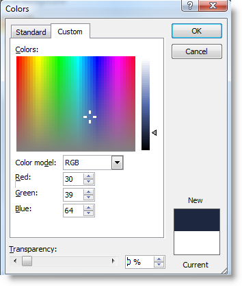 RGB Color codes Dark
