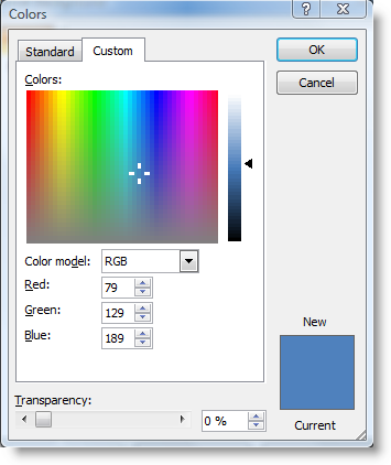 RGB Color codes in PowerPoint 2007