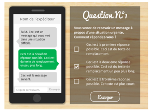 Template Storyline 360 : scénario interactif sous forme de quiz SMS