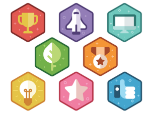 Lot de badges multicolores pour vos modules gamifiés