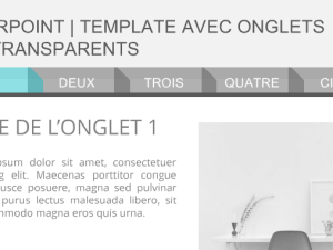 Template Powerpoint : onglets semi-transparents