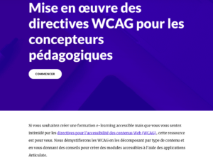 Rise 360 : mise en œuvre des directives WCAG pour les concepteurs pédagogiques