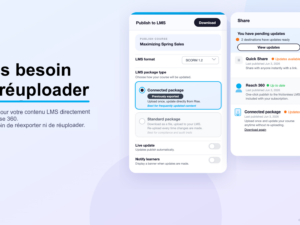 Plus besoin de réuploader : mettez à jour votre contenu LMS directement depuis Rise 360 ​​avec des packages connectés !