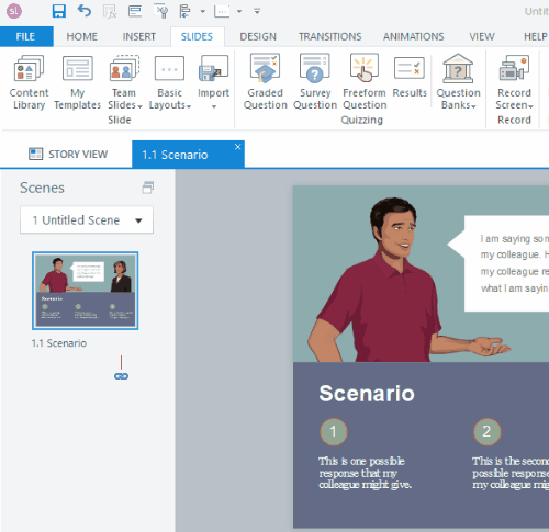 e-learning templates teams in Articulate 360
