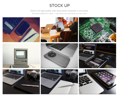 search free stock images via Stock Up