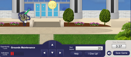 gamified e-learning example menu