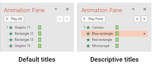 powerpooint animation selection pane