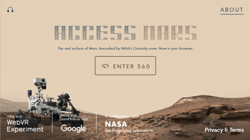 e-learning Mars rover virtual reality 360