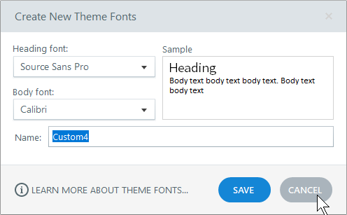 theme fonts e-learning tips