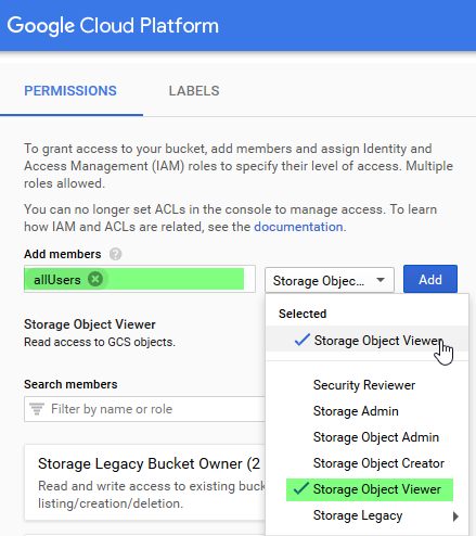 Google Storage share courses online free create permissions