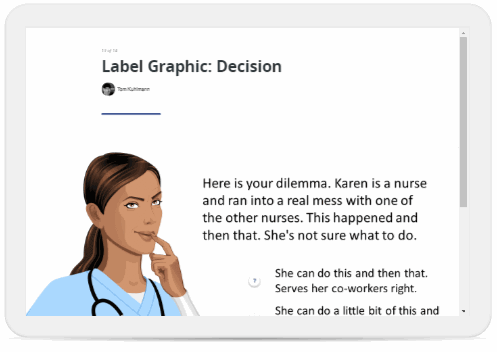 interactive e-learning labeled graphic