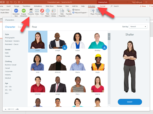 PowerPoint tip Characters 