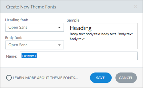 e-learning theme fonts