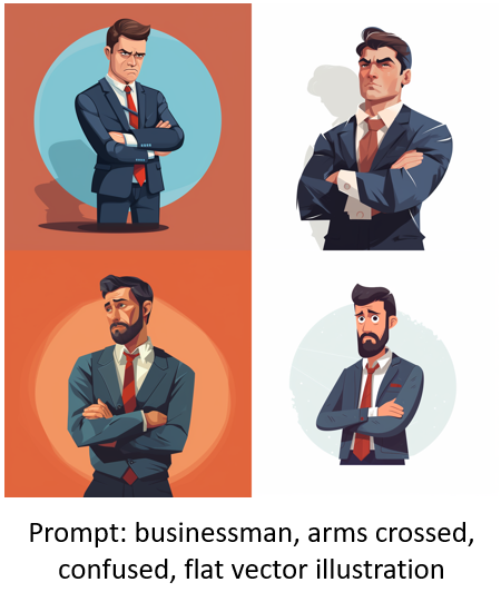 businessman AI arms crossed illustration